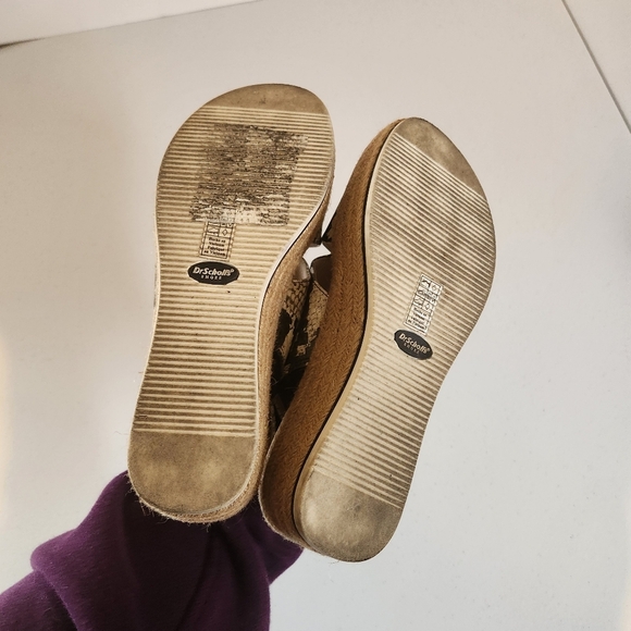 Dr. Scholl's Catch 22 Wedge Espadrille Sandals White Snakeskin Shoes Size 6.5 - Picture 9 of 11